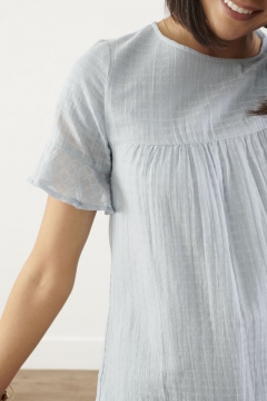 Yoke Ruffle-Sleeve Top